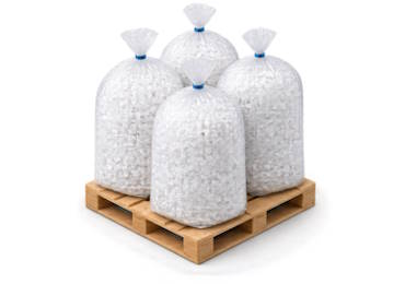 Reduced waste material collected in recycling and collection bags