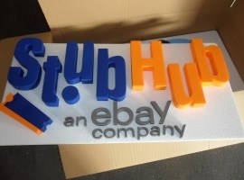 Styrofoam letters and logos