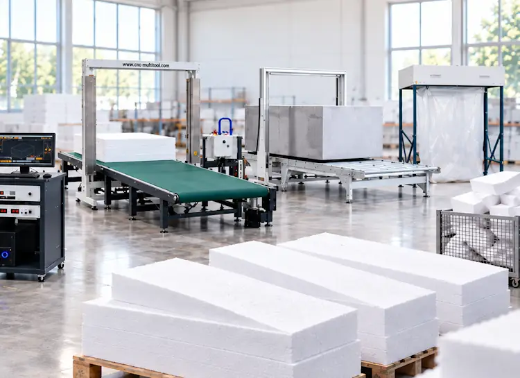 Block cutting machine processing EPS and Neopor blocks