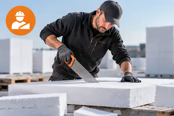 Employee doing manual cutting