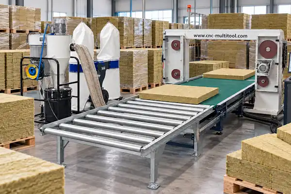 Roof production from rock wool, PIR, PU and PUR