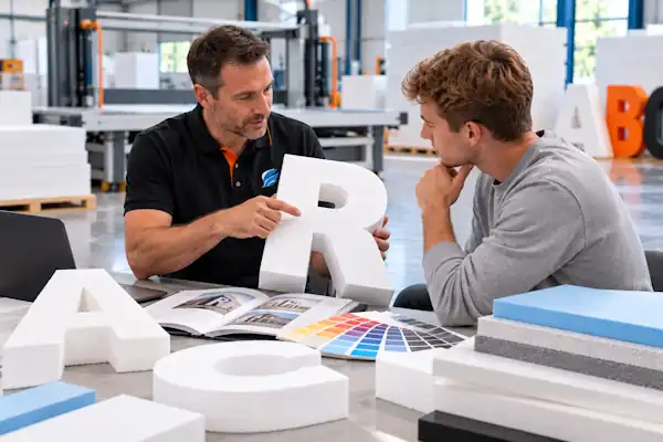 Test machines for letters and logos live