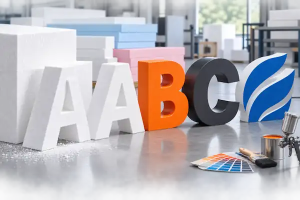 Cut and painted letters and logos from EPS and XPS